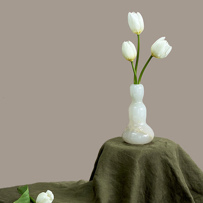White Onyx Flow Vase