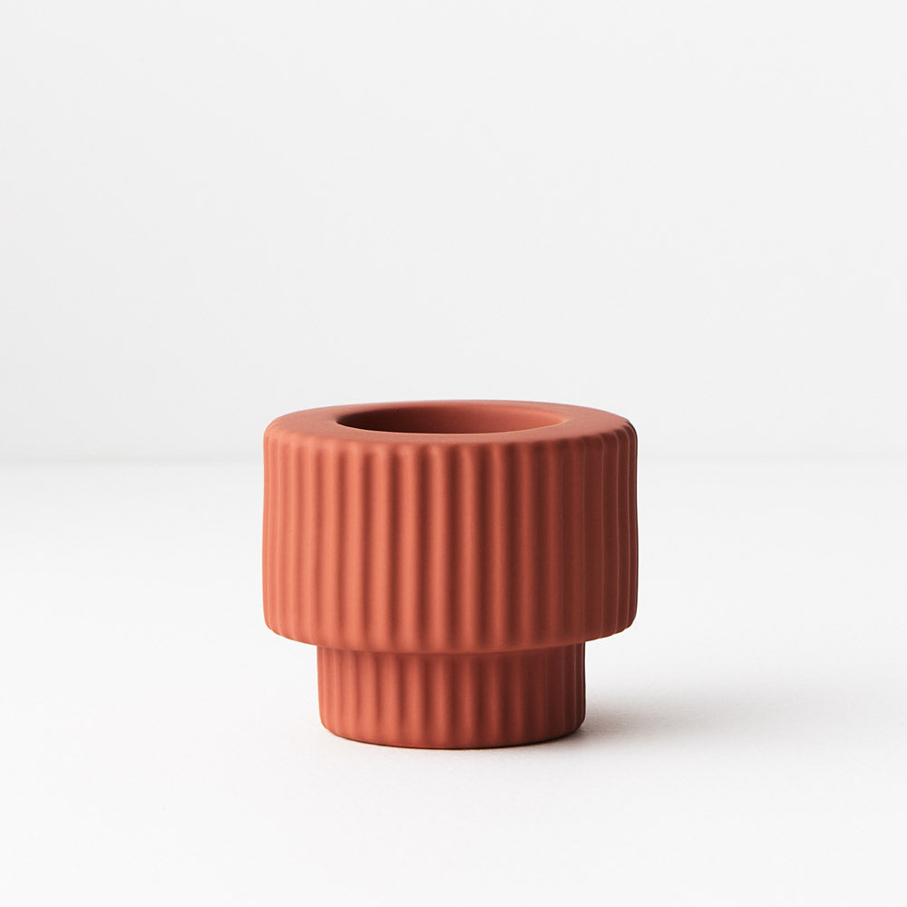 Palina Candle Holders in Terracotta